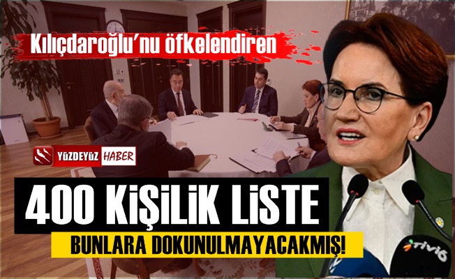Akşener'den Kılıçdaroğlu'na 400 kişilik skandal liste