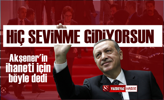 Akşener'in ihaneti için Erdoğan'a seslendi: Sevinme, gidiyorsun