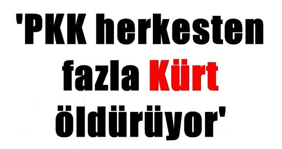 'PKK HERKESTEN FAZLA KÜRT ÖLDÜRÜYOR'