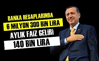 'Erdoğan'ın Aylık Faiz Geliri 140 Bin Lira'