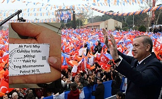 AKP Mitingine Gidene 30 TL Yakıt Fişi!