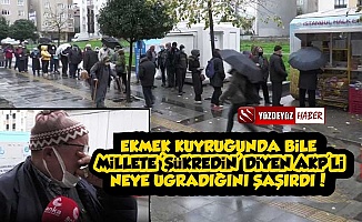 Ekmek Kuyruğunda 'Şükredin' Diyen AKP'li Fena Çarpıldı!