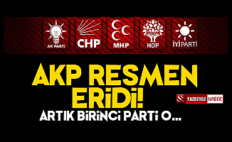 AKP Resmen Eridi, Artık Birinci Parti O...